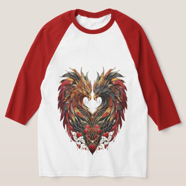 Enchanted Dragon Stain Glass Design  T-Shirt (Laydown)