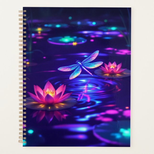 Enchanted Dragonfly Glow Planner | Yearly, Monthly (Front)