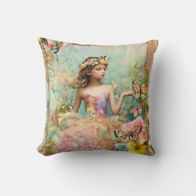 Enchanted Dreams: Fairy Pillowcase Cushion (Front)