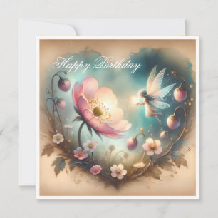 Enchanted Dreamy Fairy and Wildflower Heart