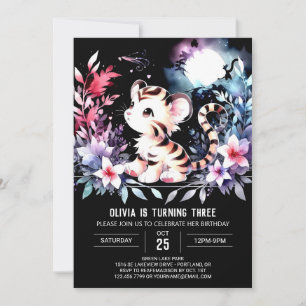 Enchanted Dreamy Tiger Birthday Invitation