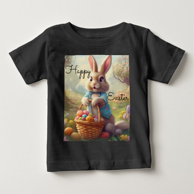 Enchanted Easter - Whimsical Bunny  Baby T-Shirt (Front)