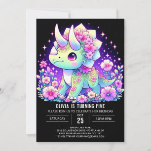 Enchanted Editable Dinosaur Digital Birthday Invitation
