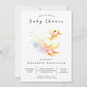 Enchanted Editable Duck Baby Shower Invitation