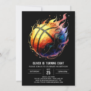  Enchanted Editable Orange Basketball Birthday Invitation
