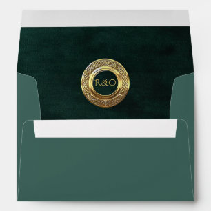 Enchanted Elegant Green Druid Hill Wedding Envelope