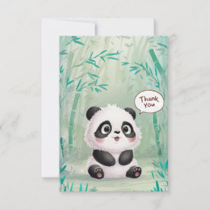 Enchanted Elegant Panda Thank You Card