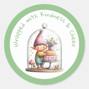 Enchanted Elf North Pole Christmas Classic Round Sticker