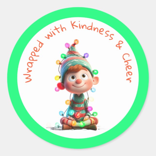 Enchanted Elf | North Pole Christmas  Classic Round Sticker (Front)