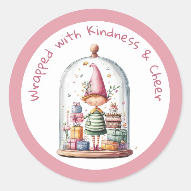 Enchanted Elf | North Pole Christmas  Classic Round Sticker (Front)