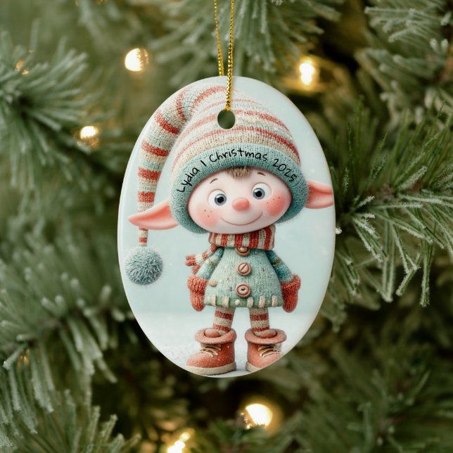 Enchanted Elf | North Pole Christmas Magic Ceramic Ornament (Tree)