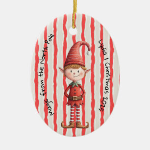 Enchanted Elf North Pole Christmas Magic Ceramic Ornament