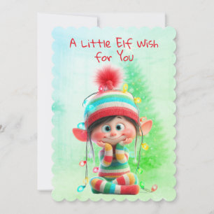 Enchanted Elf   North Pole Christmas Magic Holiday Card
