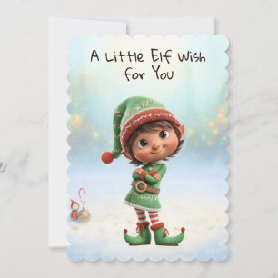 Enchanted Elf   North Pole Christmas Magic Holiday Card