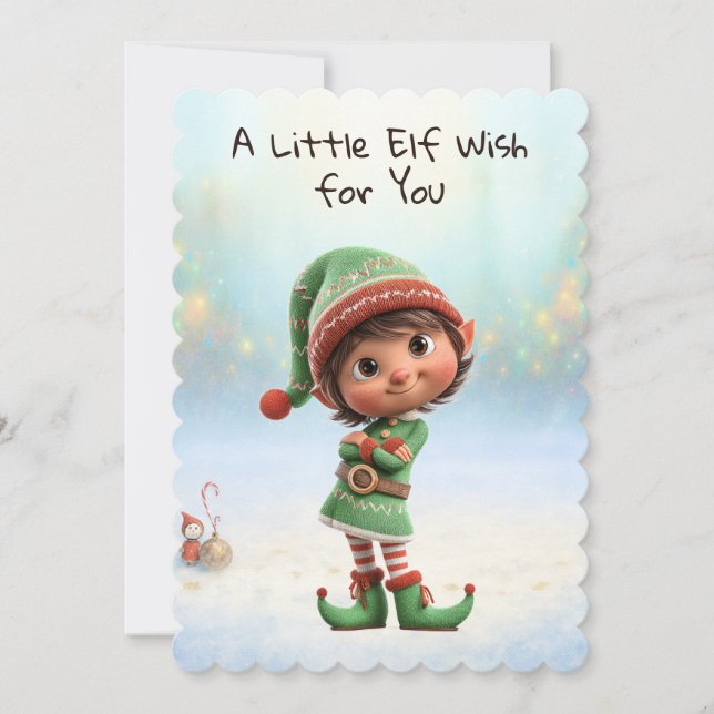 Enchanted Elf | North Pole Christmas Magic Holiday Card (Front)