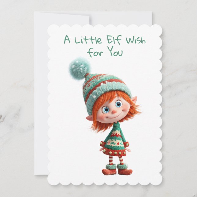 Enchanted Elf | North Pole Christmas Magic Holiday Card (Front)