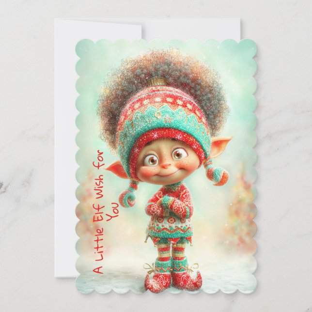 Enchanted Elf | North Pole Christmas Magic Holiday Card (Front)