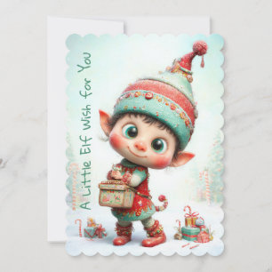 Enchanted Elf North Pole Christmas Magic Holiday Card