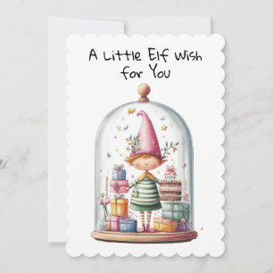 Enchanted Elf   North Pole Christmas Magic Holiday Card