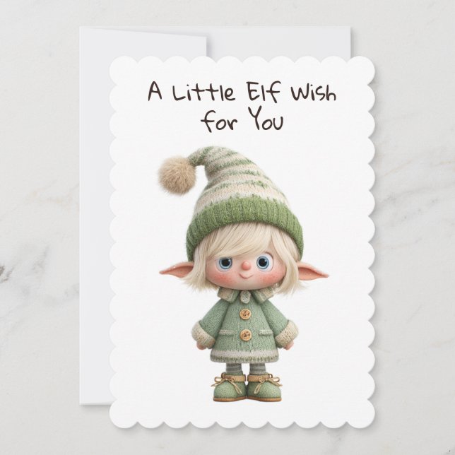 Enchanted Elf | North Pole Christmas Magic Holiday Card (Front)