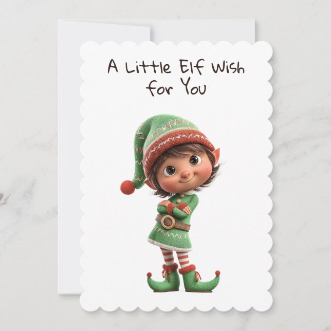 Enchanted Elf | North Pole Christmas Magic Holiday Card (Front)