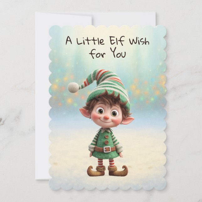 Enchanted Elf | North Pole Christmas Magic Holiday Card (Front)