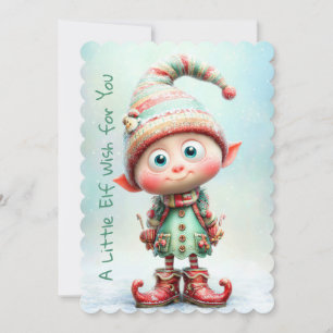 Enchanted Elf   North Pole Christmas Magic Holiday Card