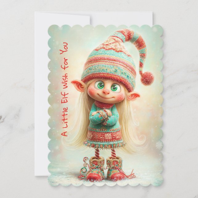Enchanted Elf | North Pole Christmas Magic Holiday Card (Front)