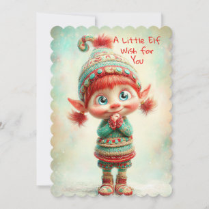 Enchanted Elf   North Pole Christmas Magic Holiday Card