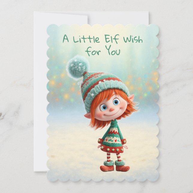Enchanted Elf | North Pole Christmas Magic Holiday Card (Front)