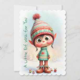 Enchanted Elf   North Pole Christmas Magic Holiday Card