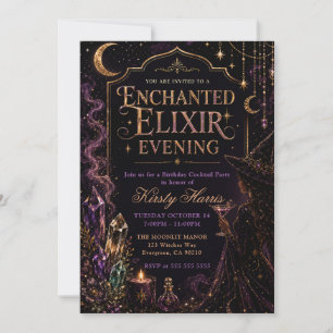 Enchanted Elixir Witch Birthday Evening Invitation