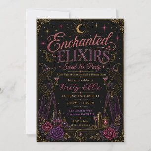 Enchanted Elixirs Sweet 16 Party Invitation