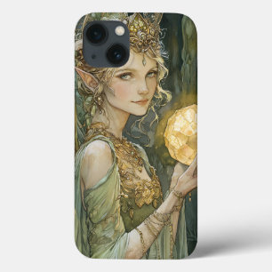 Enchanted Emerald Fairy Crystal Ball Fantasy Art iPhone 13 Case