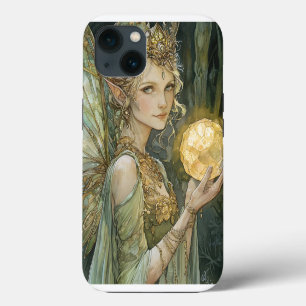 Enchanted Emerald Fairy Crystal Ball Fantasy Art iPhone 13 Case