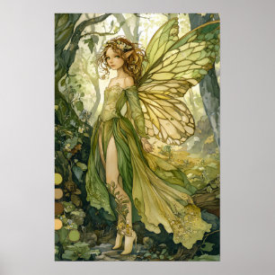 Enchanted Emerald Fairy Kid's Fantasy Art  Poster