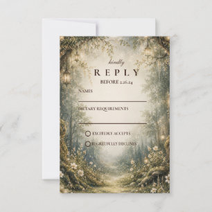 Enchanted Enchanted Woodland Wedding RSVP Card