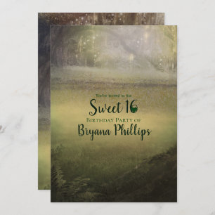 Enchanted Enchanting Lights Forest Sweet 16 Party Invitation