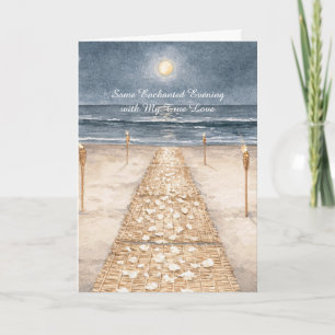 Enchanted Evening Beach Ocean Love Card