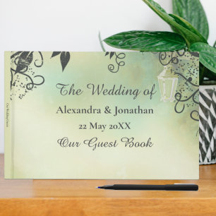 Enchanted Evening Deco Leaf Wedding Guest Book