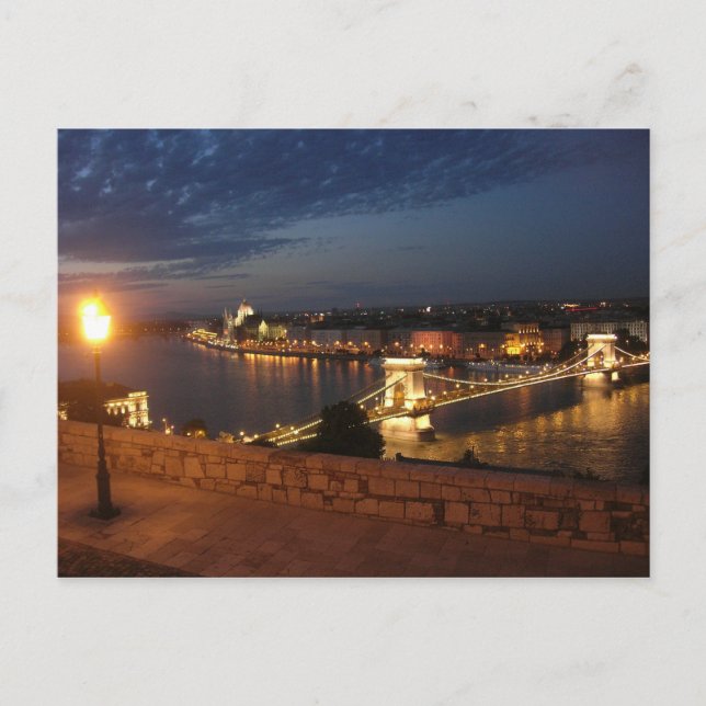 Enchanted Evening in Budapest Postcard (Front)