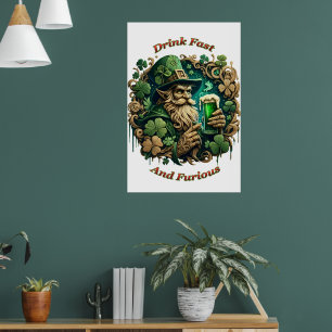 Enchanted Evening of Ale A Leprechauns Toast 24x36 Poster