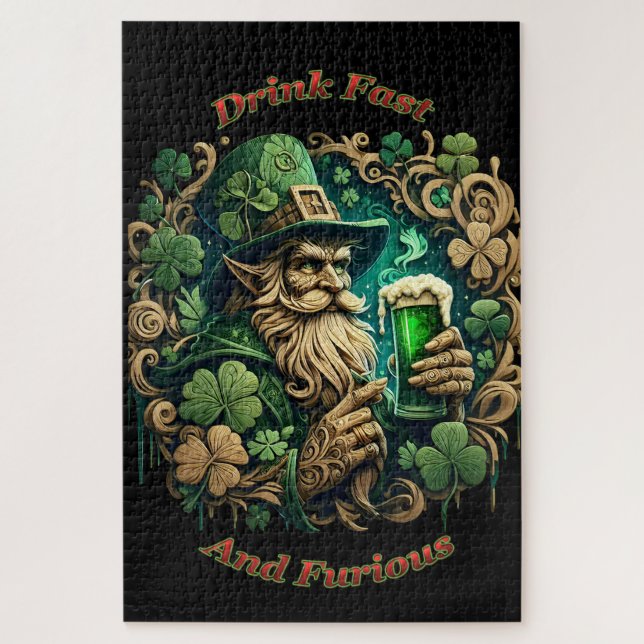 Enchanted Evening of Ale A Leprechauns Toast  Jigsaw Puzzle (Vertical)