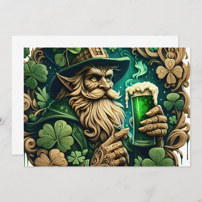 Enchanted Evening of Ale A Leprechauns Toast  Thank You Card (Front/Back)