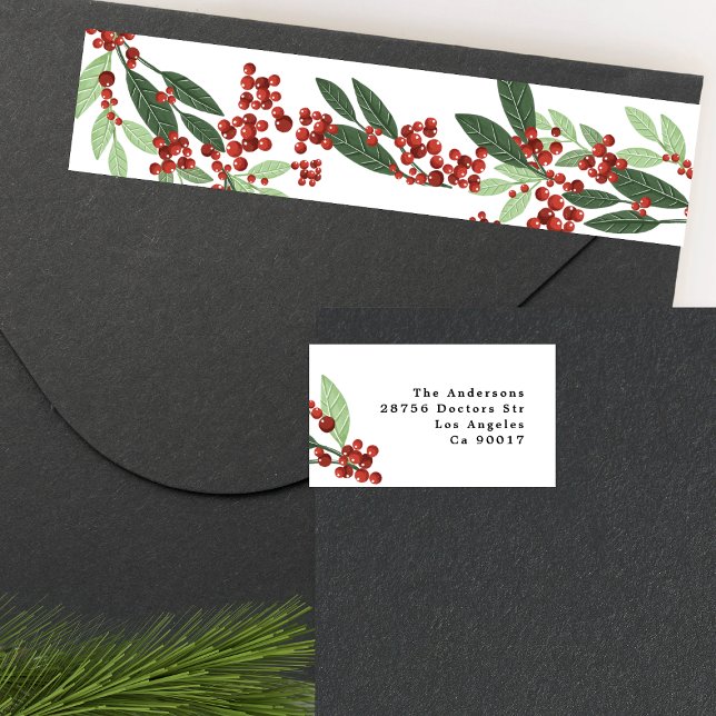 Enchanted Evergreen Elegance Christmas Wrap Around Label (Creator Uploaded)