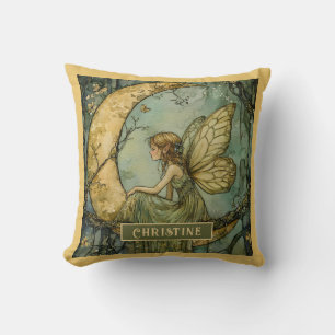 Enchanted Fairy And Crescent Moon Cushion