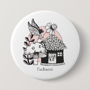 Enchanted Fairy And Fairy House 7.5 Cm Round Badge