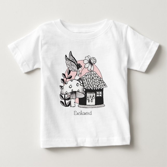 Enchanted Fairy And Fairy House Baby T-Shirt (Front)