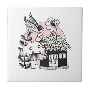 Enchanted Fairy And Fairy House Ceramic Tile