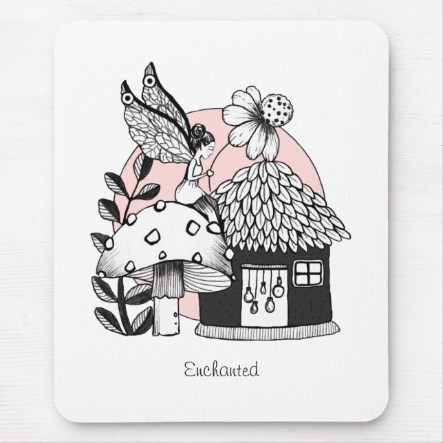 Enchanted Fairy And Fairy House Mouse Pad (Front)